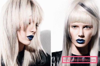 modello con labbra blu modello con labbra blu