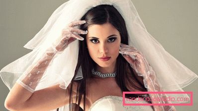 Acconciature da sposa con un velo su media