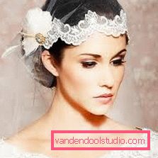 Acconciature da sposa con un velo in media