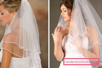 Acconciature da sposa con un velo in media