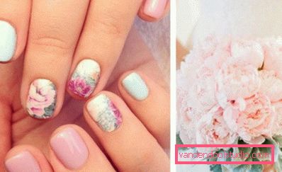 manicure da sposa con peonie cmanikur s pionami