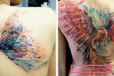 Farfalla e fenice sul corpo femminile Farfalla e fenice sul corpo femminile