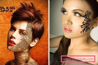 belle ragazze con grandi tatuaggi sui loro volti belle ragazze con grandi tatuaggi sui loro volti