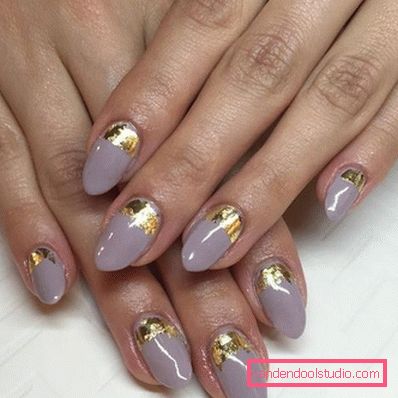 Manicure brillante con lamina 2019-2020 anni