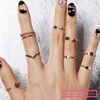 Manicure brillante con lamina 2019-2020 anni