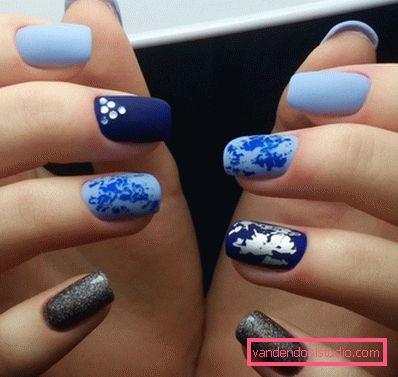 Manicure brillante con lamina 2019-2020 anni