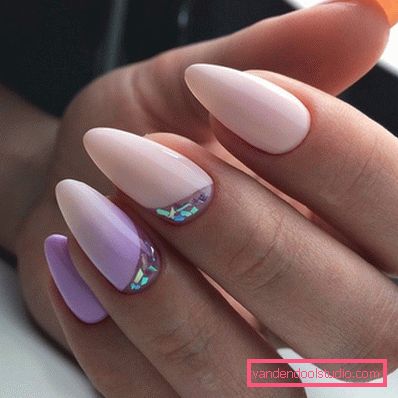 Manicure brillante con lamina 2019-2020 anni