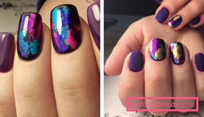 Manicure brillante con lamina 2019-2020 anni