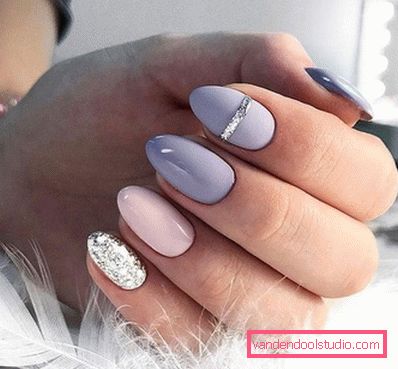 Manicure brillante con lamina 2019-2020 anni