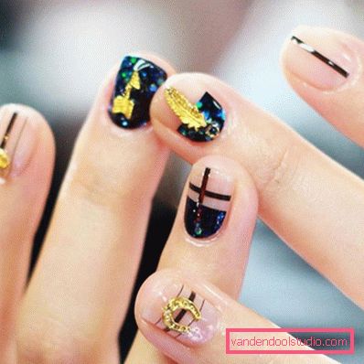 Manicure brillante con lamina 2019-2020 anni