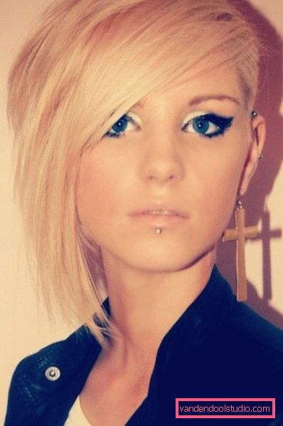 Tutta la varietà di tagli di capelli asimmetrici