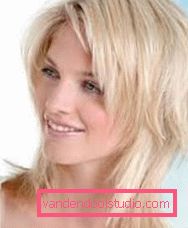 Taglio di capelli femminile Aurora su diverse lunghezze di capelli