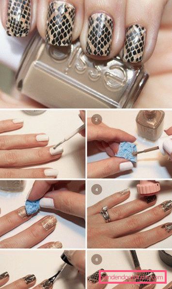 manicure con serpente in tecnica antiaderente manicure con serpente in tecnica antiaderente